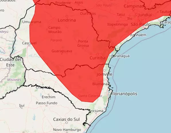  Inmet emite alerta vermelho para onda de calor em Santa Catarina
