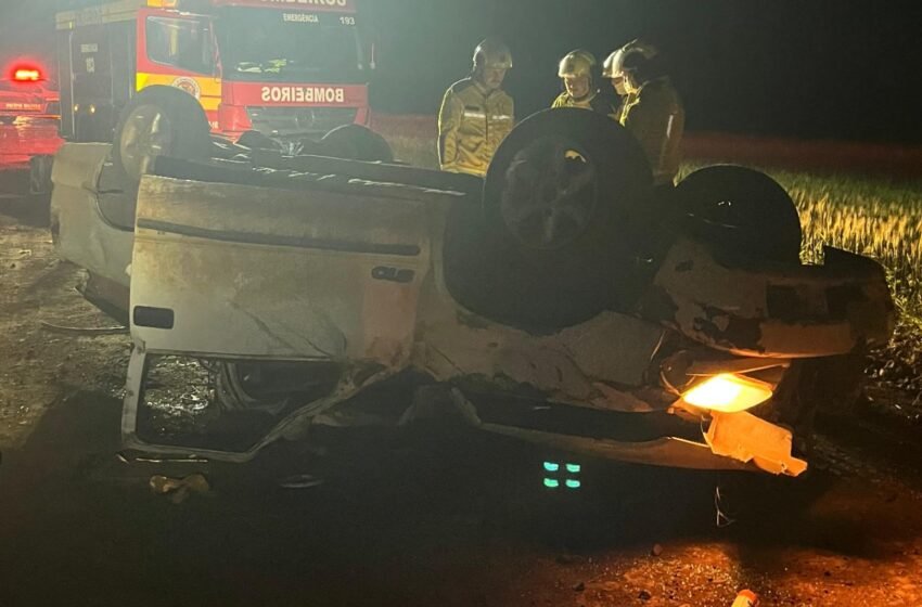  Capotamento na divisa entre SC e PR deixa vítima fatal em Abelardo Luz