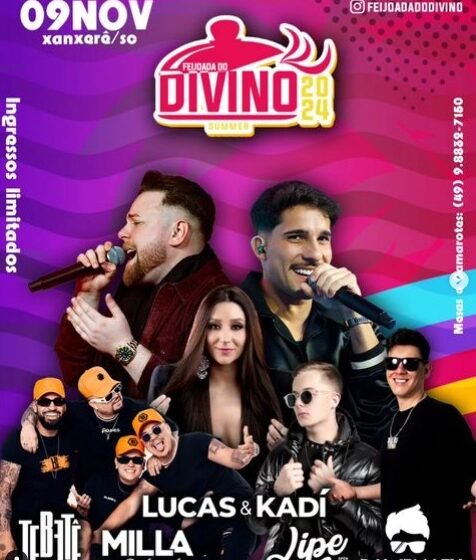  Feijoada do Divino 11ª edição promete mais de 10 horas de festa no Clube Sete, em Xanxerê