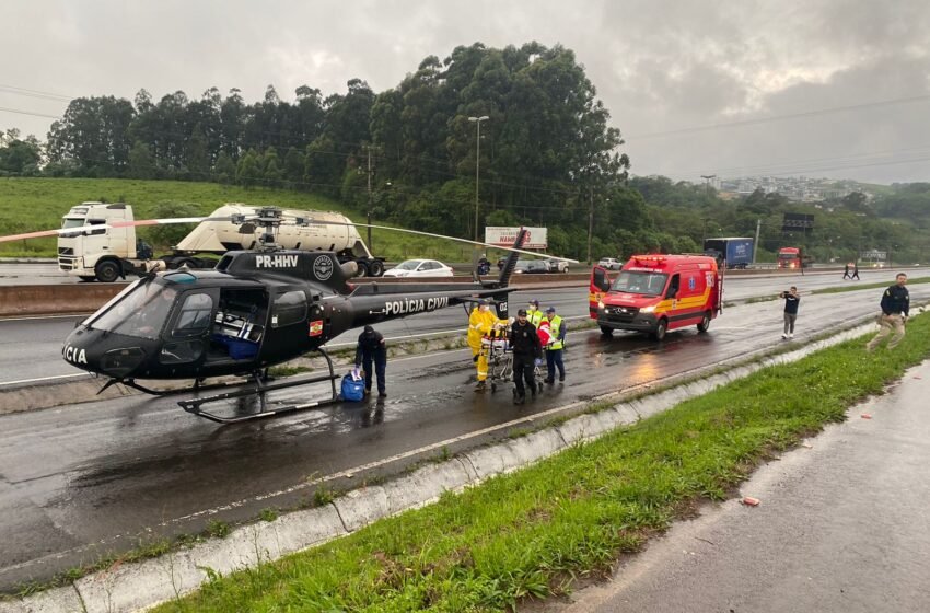  Aeronave da Polícia Civil é acionada para resgate de vítima em acidente na BR-480