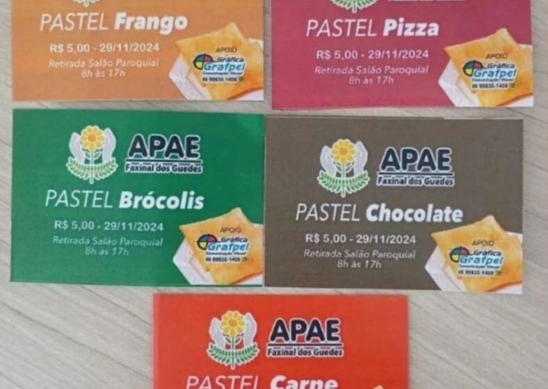  Apae de Faxinal dos Guedes realiza pastelada beneficente com variados sabores