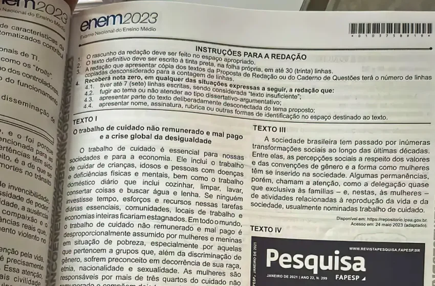  Inep lança cartilha de redação para o Enem 2024 com orientações e exemplos de textos nota mil