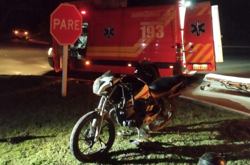  Motociclista fica ferido após saída de pista no trevo de Vargeão